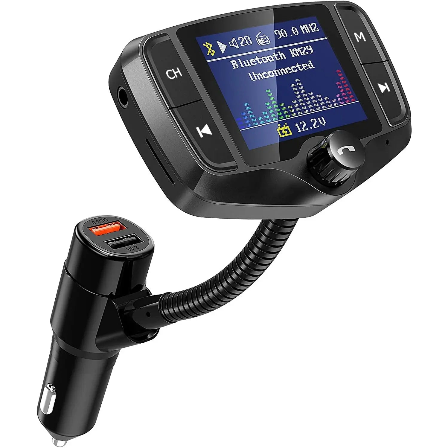 Bluetooth FM Transmitter 1.8" Color Screen Car Bluetooth Adapter Pattan Australia